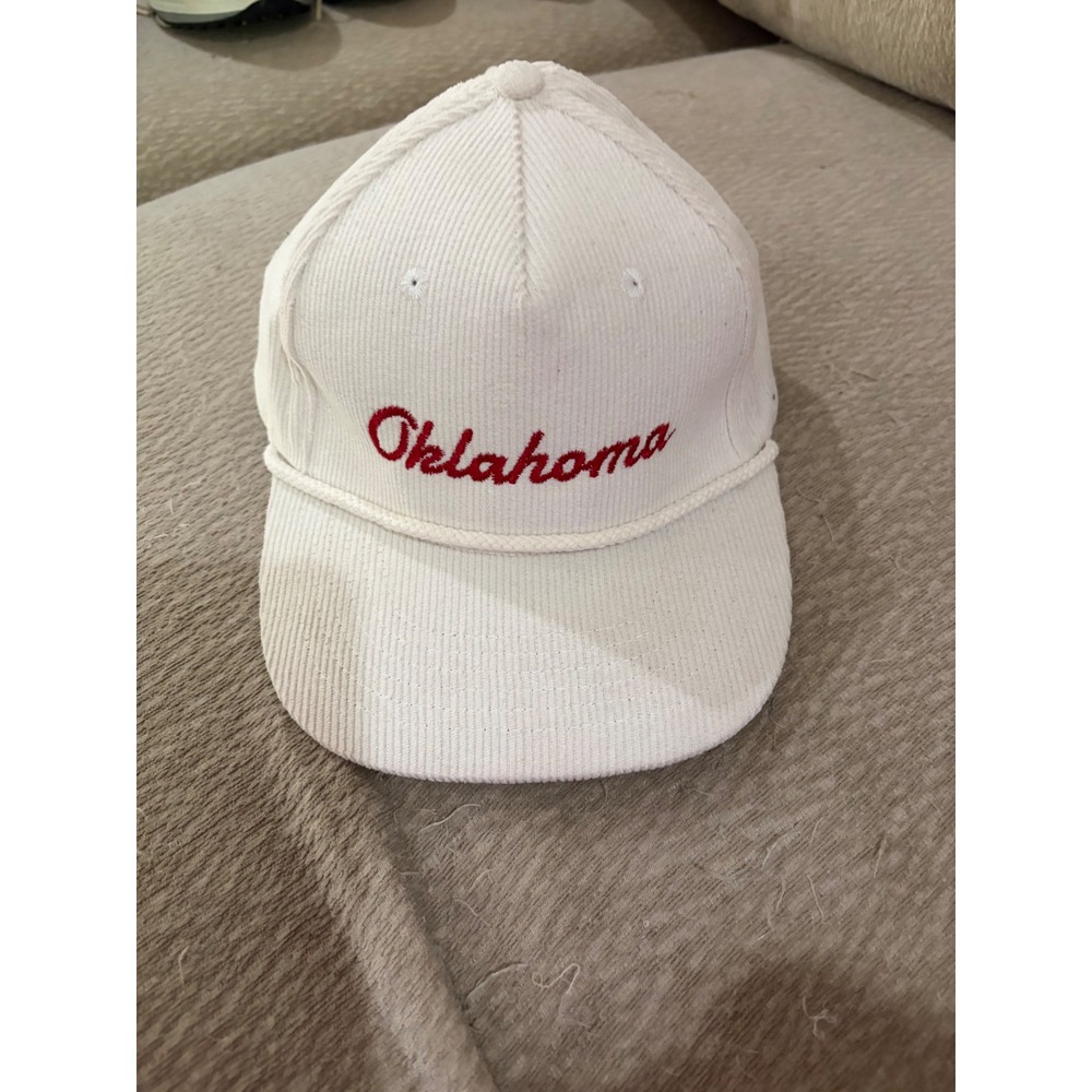 White Unisex SNAG Oklahoma Corduroy Rope Snapback Hat